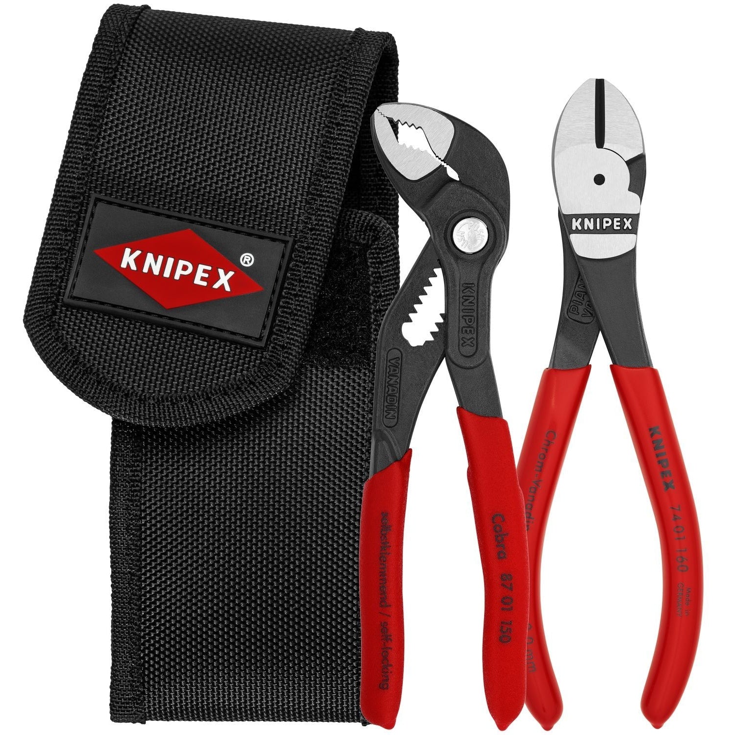 Knipex 00 20 72 V02 2 Pc Mini Pliers in Belt Pouch