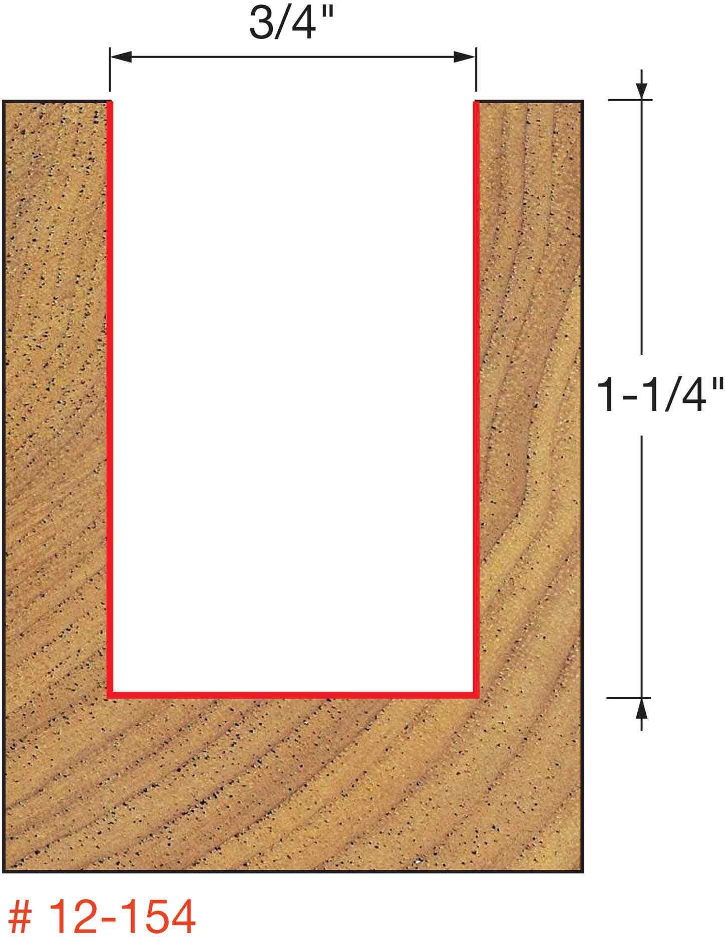 Freud 12-154 3/4-Inch Double Flute Straight Router Bit (Eclipse Grind)