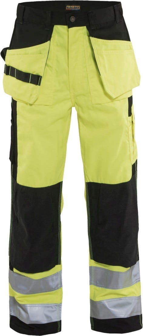 Blaklader 16331860 Hi-Vis Work Pants, High-Visibility Yellow / Black