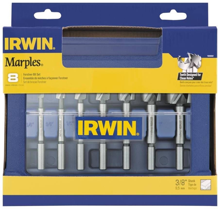 Irwin 1966892 Marples Wood Drilling Forstner Bit Set 8-Piece