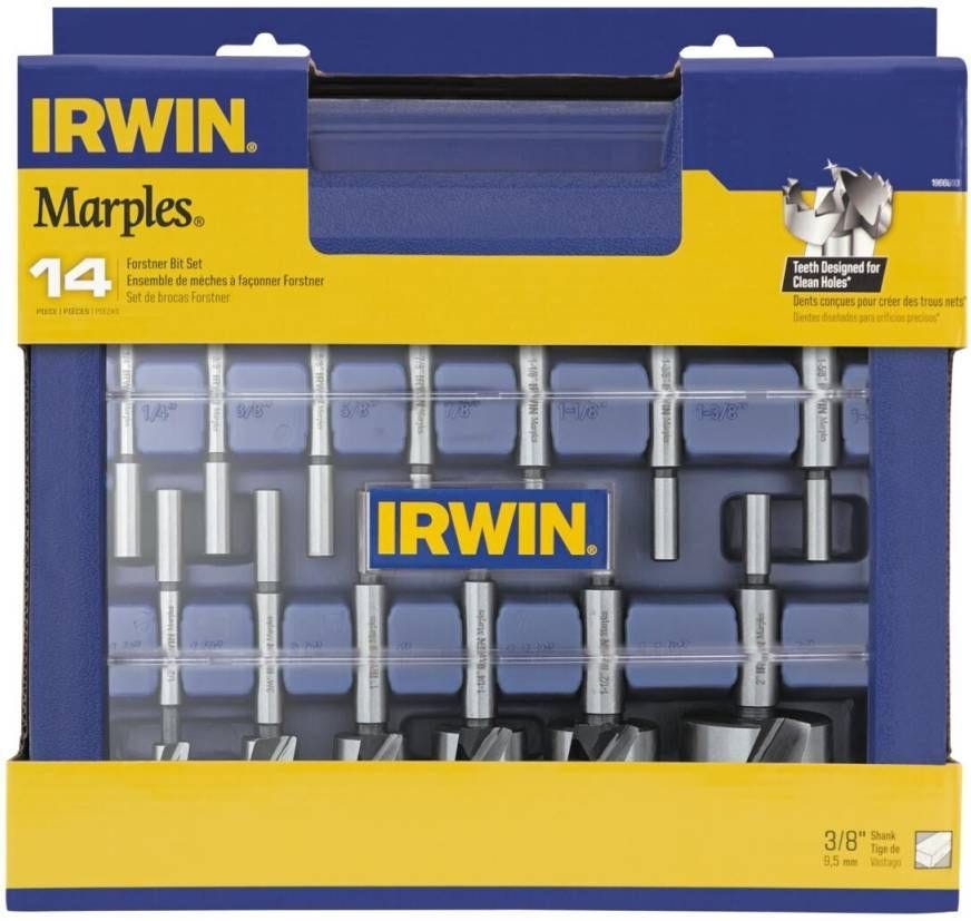 Irwin 1966893 Marples Wood Drilling Forstner Bit Set 14-Piece