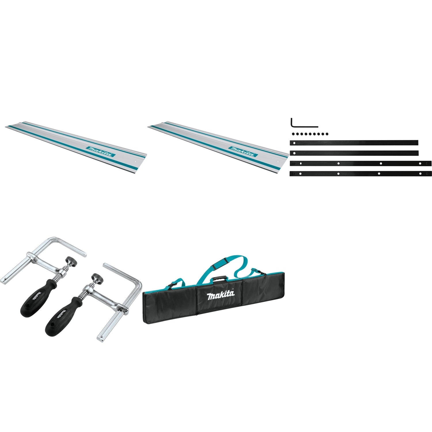 Makita Track Saw Accessories Bundle - Guide Rail, Connector Kit, Clamp and Bag