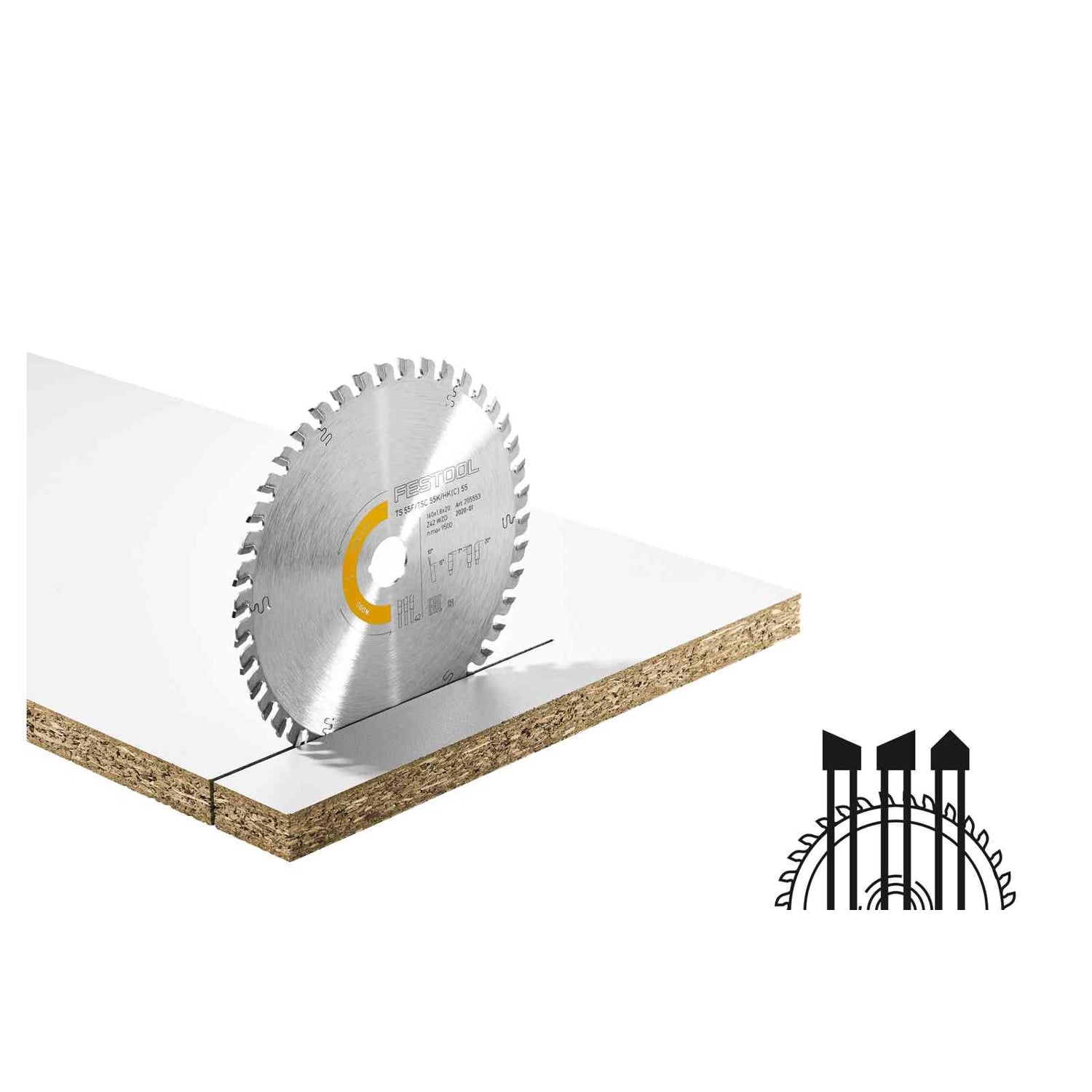 Festool 205561 HW 160x1,8x20 WD42 Fine Cut Wood Saw Blade for TS 55 / TSC 55 / HK 55 / HKC 55