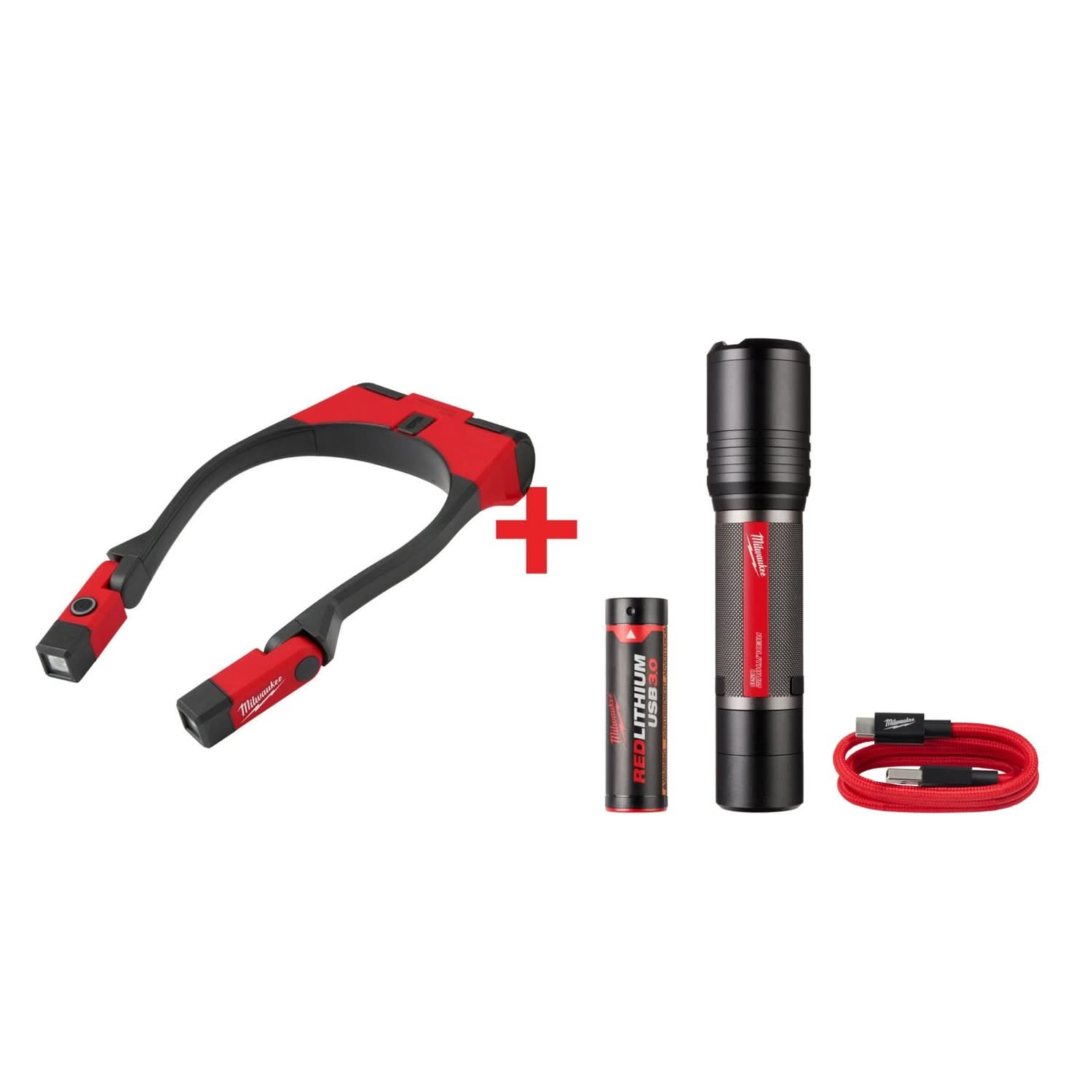 Milwaukee REDLITHIUM USB 400-Lumen Neck Light with Slide Focus Flashli –  Tool Nut