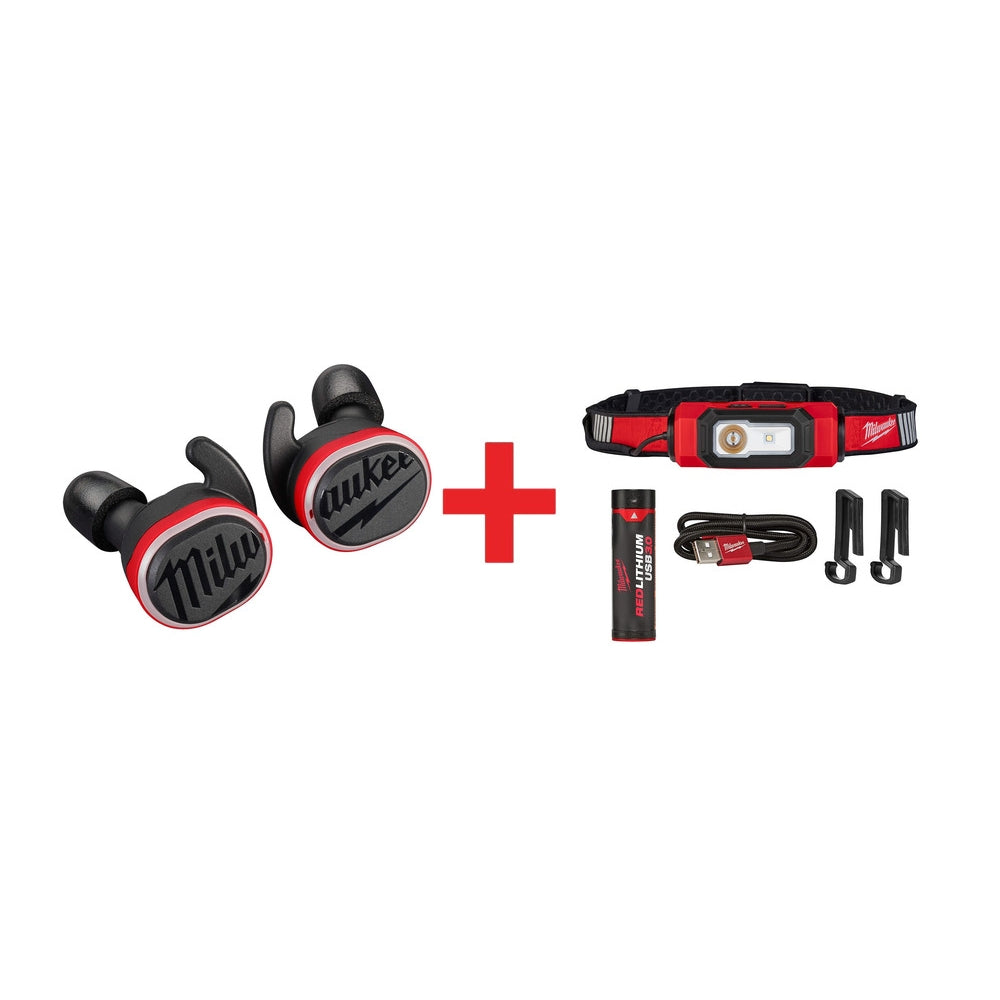 Milwaukee REDLITHIUM USB Bluetooth Ear Buds with USB Rechargeable