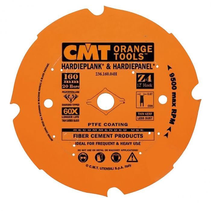 CMT 236.160.04H Fiber Cement Blade, 160mm x 4 Teeth, for TS 55 / HK 55