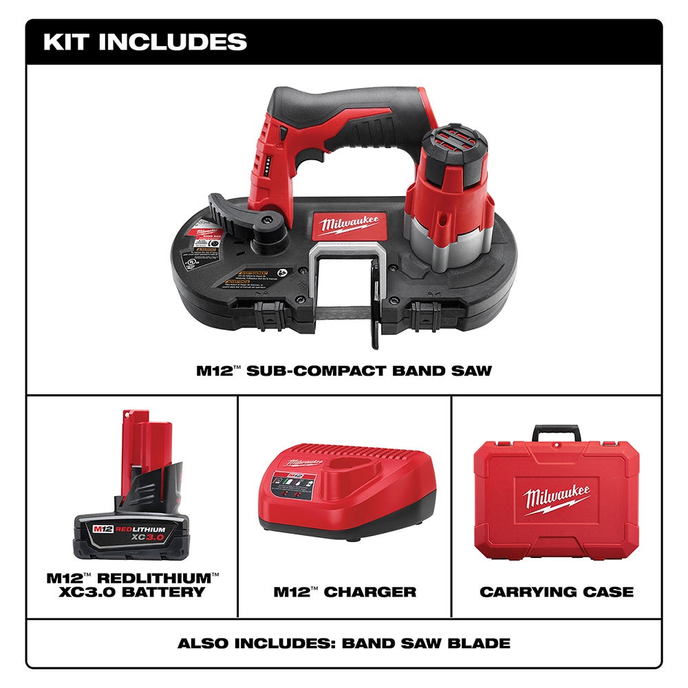 Milwaukee 2429-21XC M12 12 Volt Cordless Sub-Compact Band Saw Kit