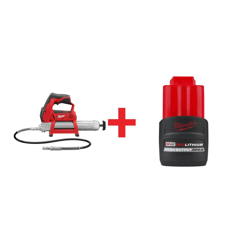 Milwaukee M12 Grease Gun with M12 REDLITHIUM HIGH OUTPUT CP