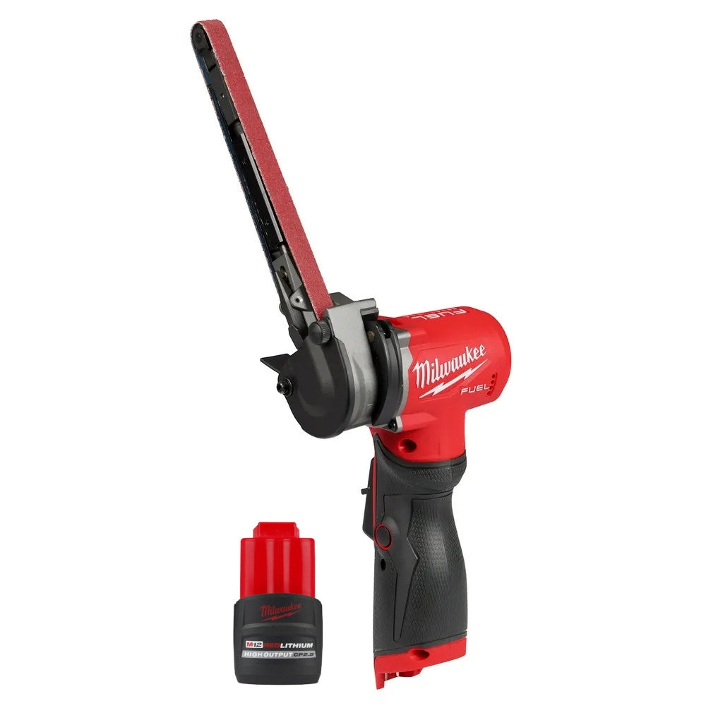 Milwaukee M12 FUEL 1/2" X 18" Bandfile Belt Sander with M12 REDLITHIUM HIGH OUTPUT CP 2.5Ah Battery Pack