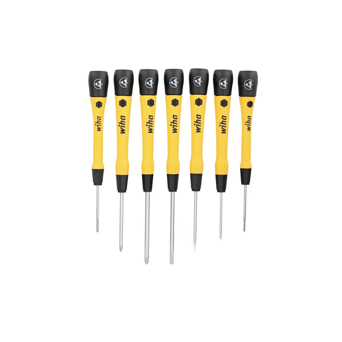 Wiha 27392 7-Piece ESD Safe PicoFinish Precision Slotted & Phillips Screwdriver Set