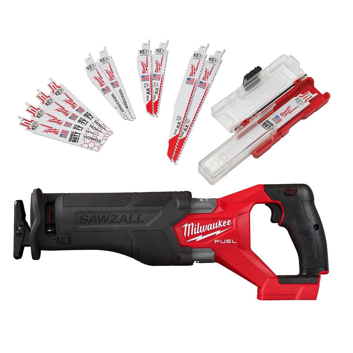 Milwaukee 2821-20 M18 FUEL SAWZALL Recip Saw and 12-Piece Blade