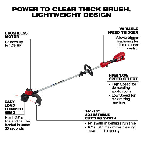 Milwaukee 2828-20E M18 Brushless String Trimmer, Tool-Only