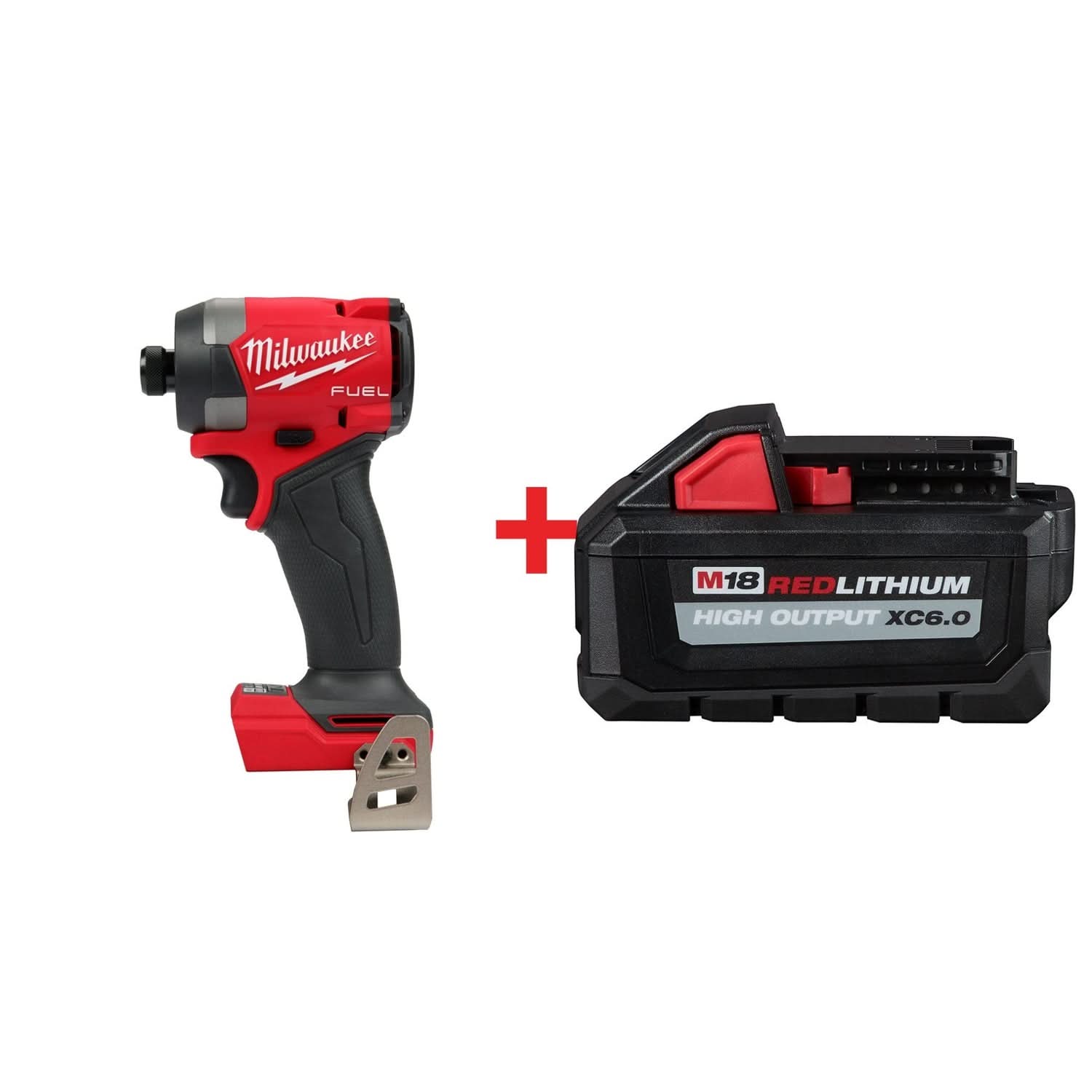 Milwaukee M18 FUEL 1/4-in. Hex Impact Driver with M18 XC 6.0Ah