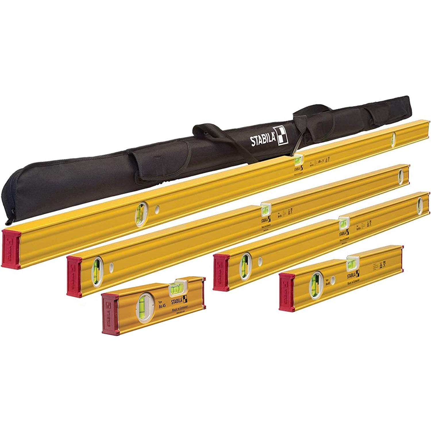 Stabila 29872 Type 80 AS-2 5-Piece Spirit Level Set