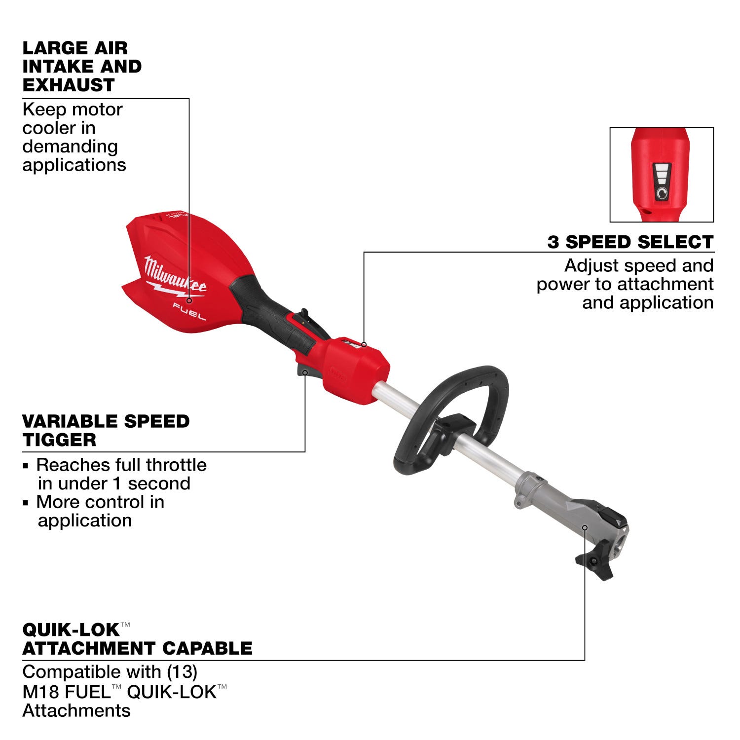 Milwaukee 3016-20 M18 FUEL QUIK-LOK Power Head
