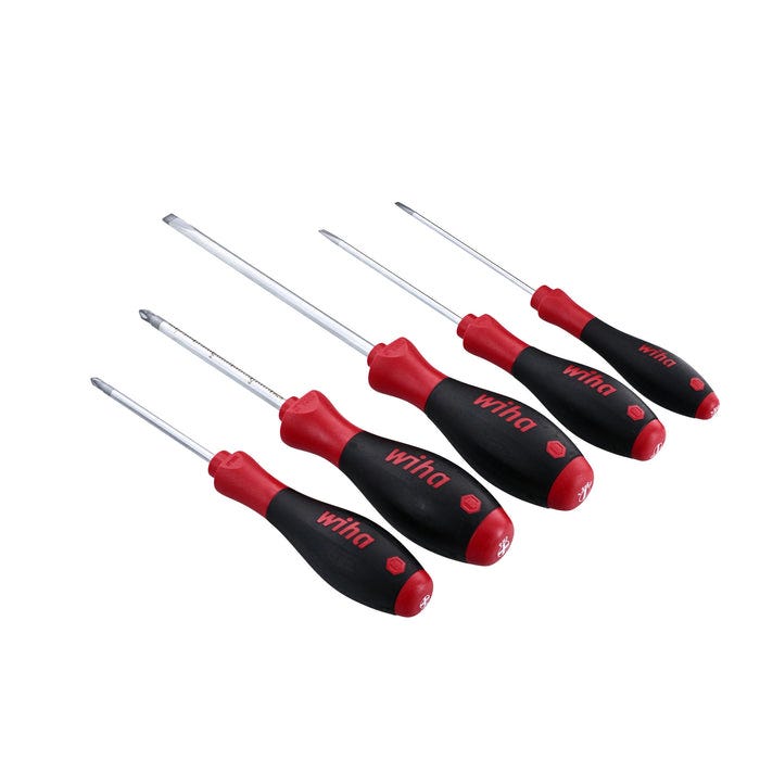 Wiha 30295 5-Piece SoftFinish Slotted and Phillips Screwdriver Set