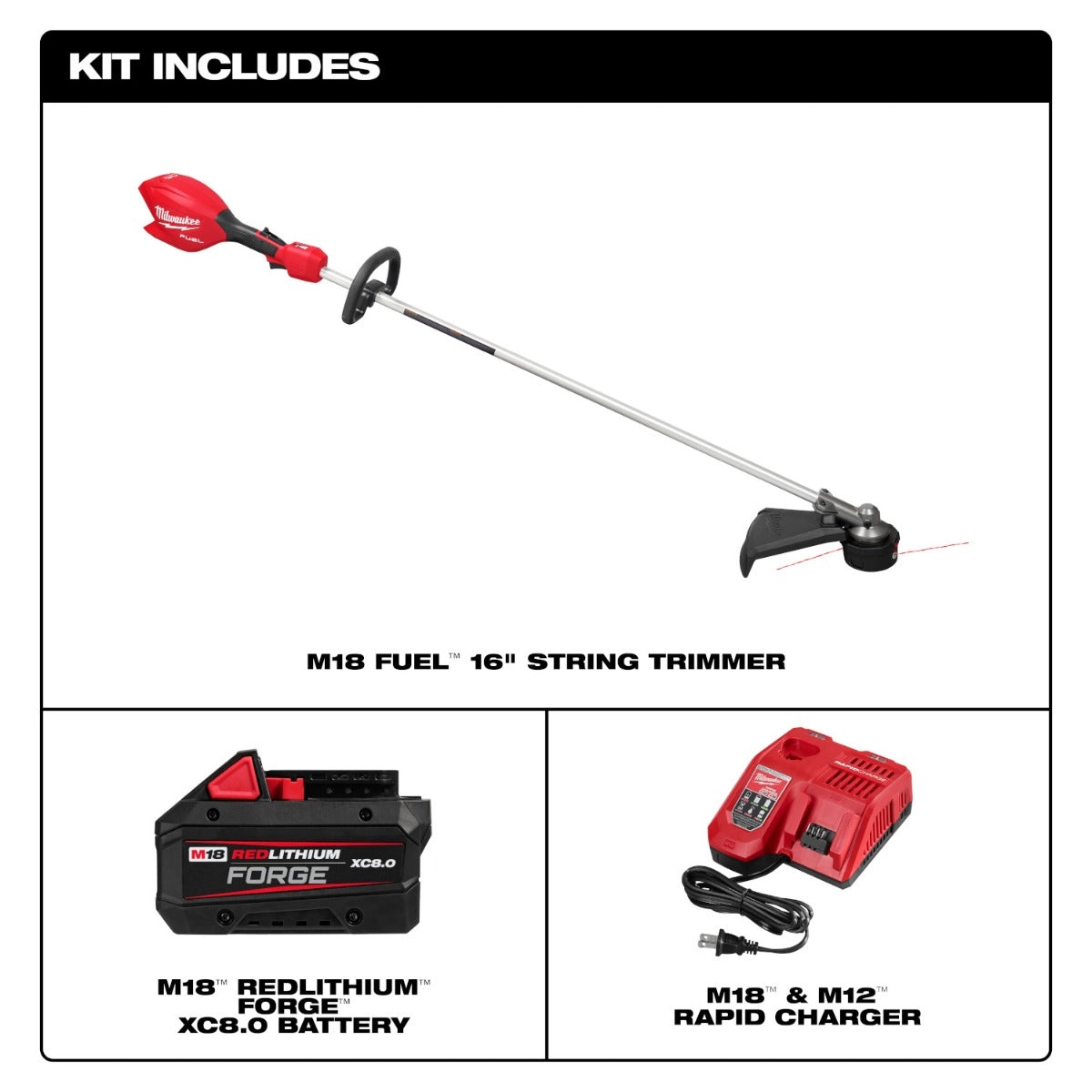 Milwaukee 3046-21HD M18 FUEL 16 in. String Trimmer 12.0Ah Kit