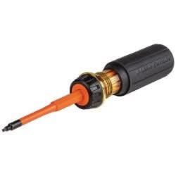 Klein Tools 32287 Flip-Blade Insulated Screwdriver, 2-in-1, Square