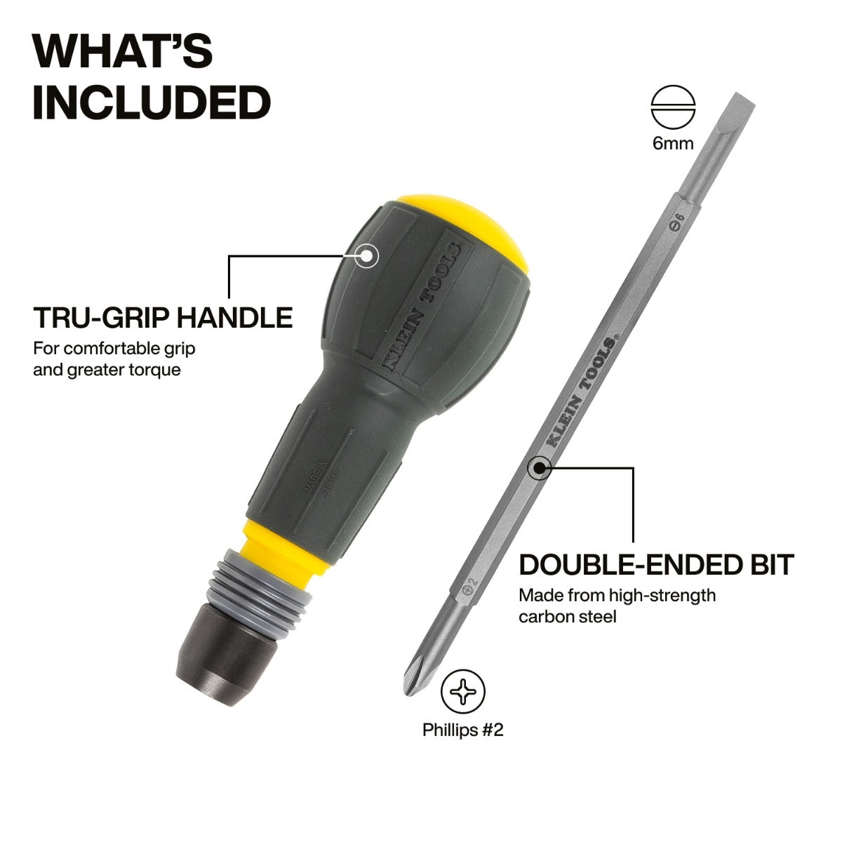 Klein 32960A Fastbit Tru-Grip Phillips and Slotted Screwdriver