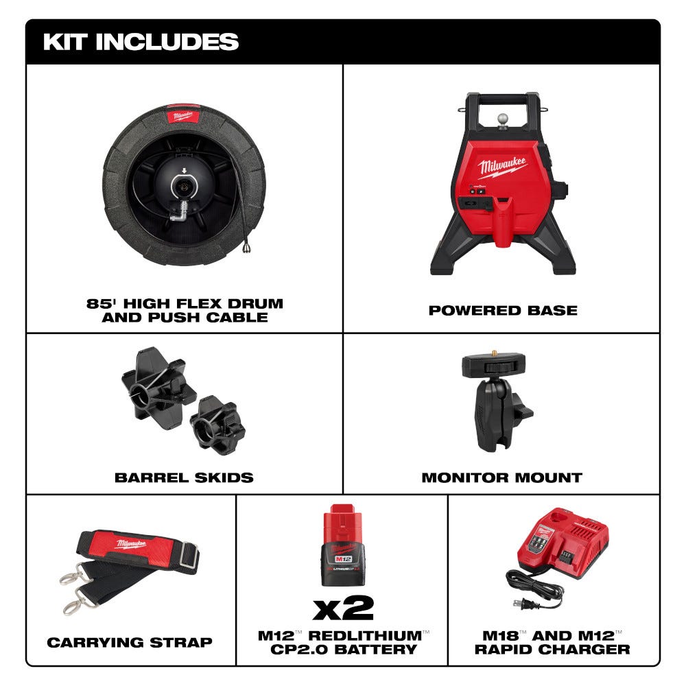 Milwaukee 3318-22B M12 85' High Flex Compact Inspection Camera Kit