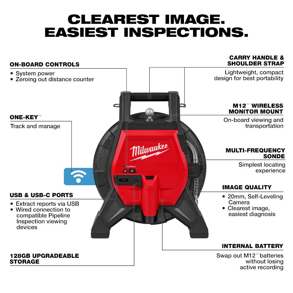 Milwaukee 3318-22B M12 85' High Flex Compact Inspection Camera Kit
