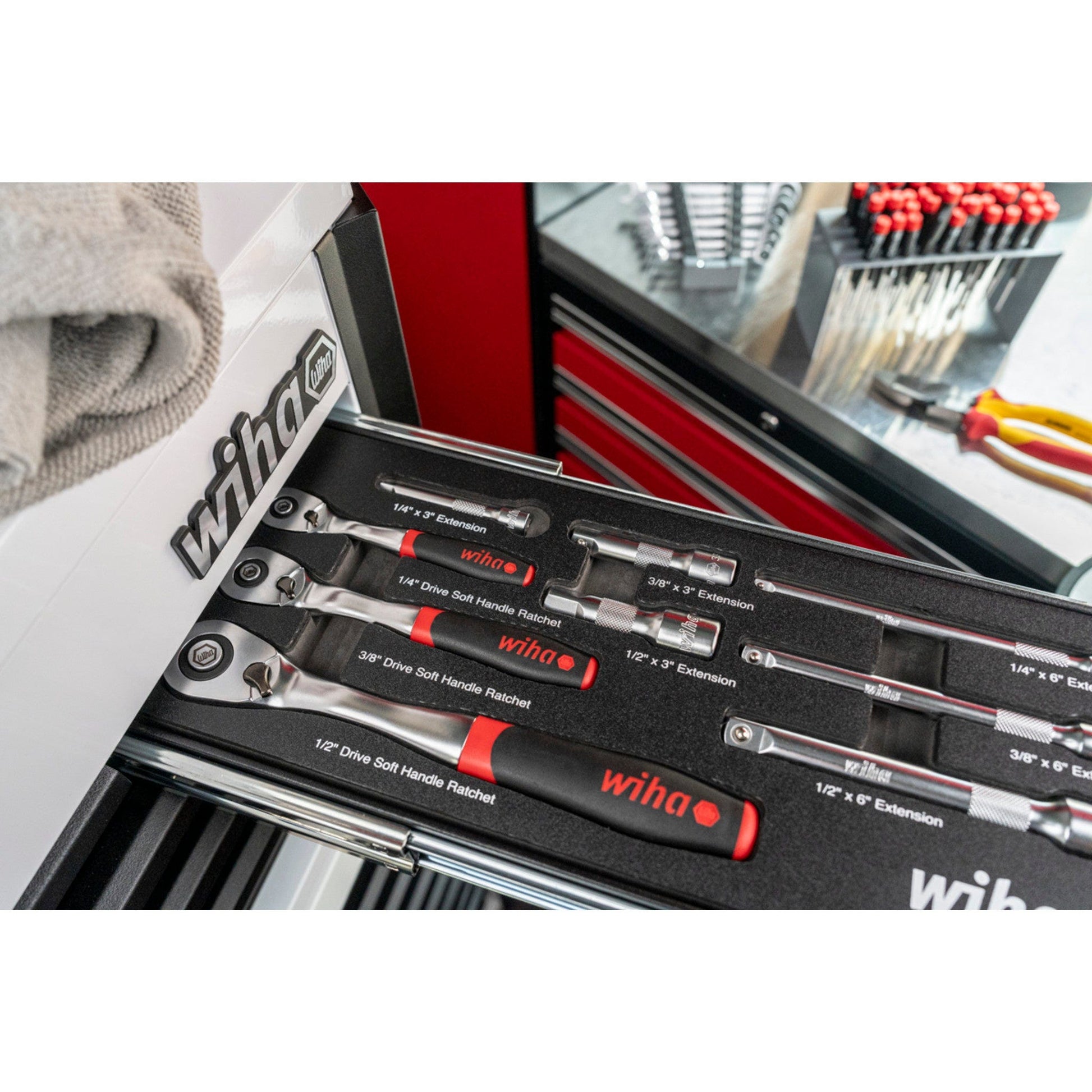 Wiha 33388 9-Piece SoftFinish Ratchet Tray Set