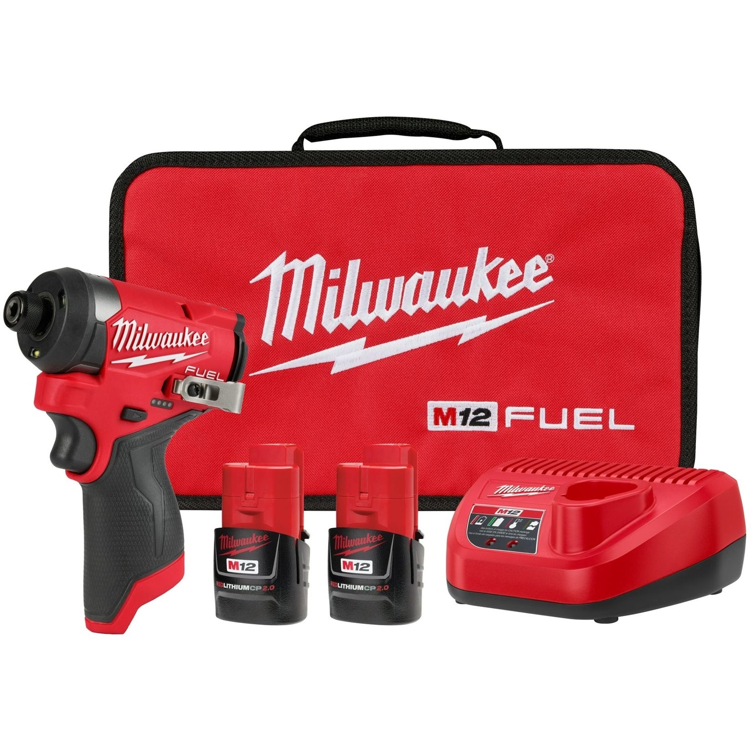 クレア Milwaukee 3453-22 M12 FUEL 1/4-in. Hex Impact Driver Kit – Tool Nut