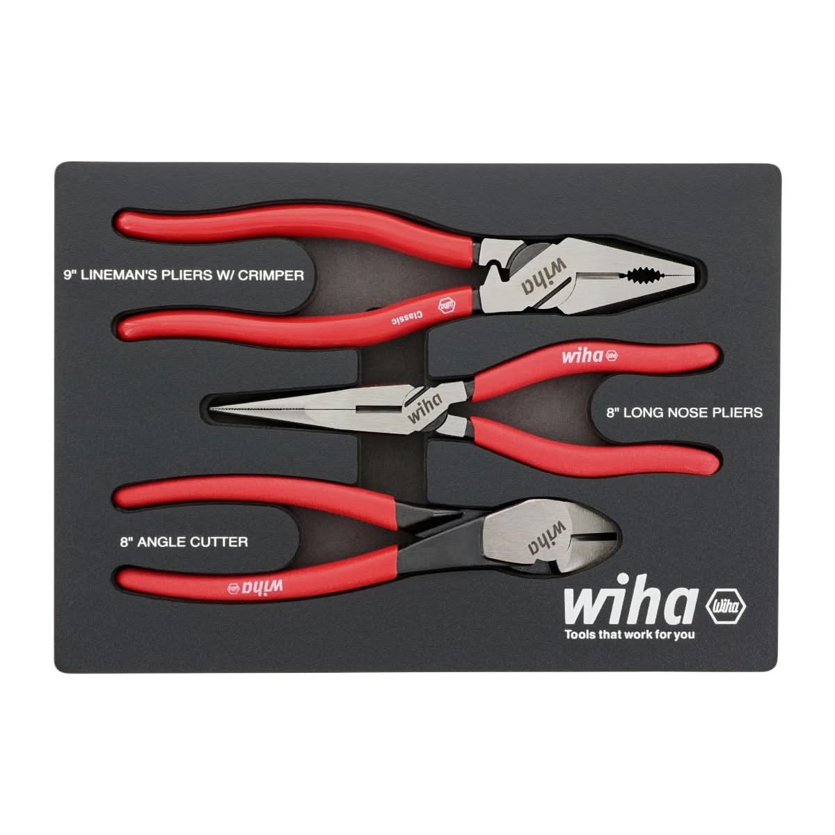 Wiha 34680 3-Piece Classic Grip Pliers & Cutters Set – Tool Nut