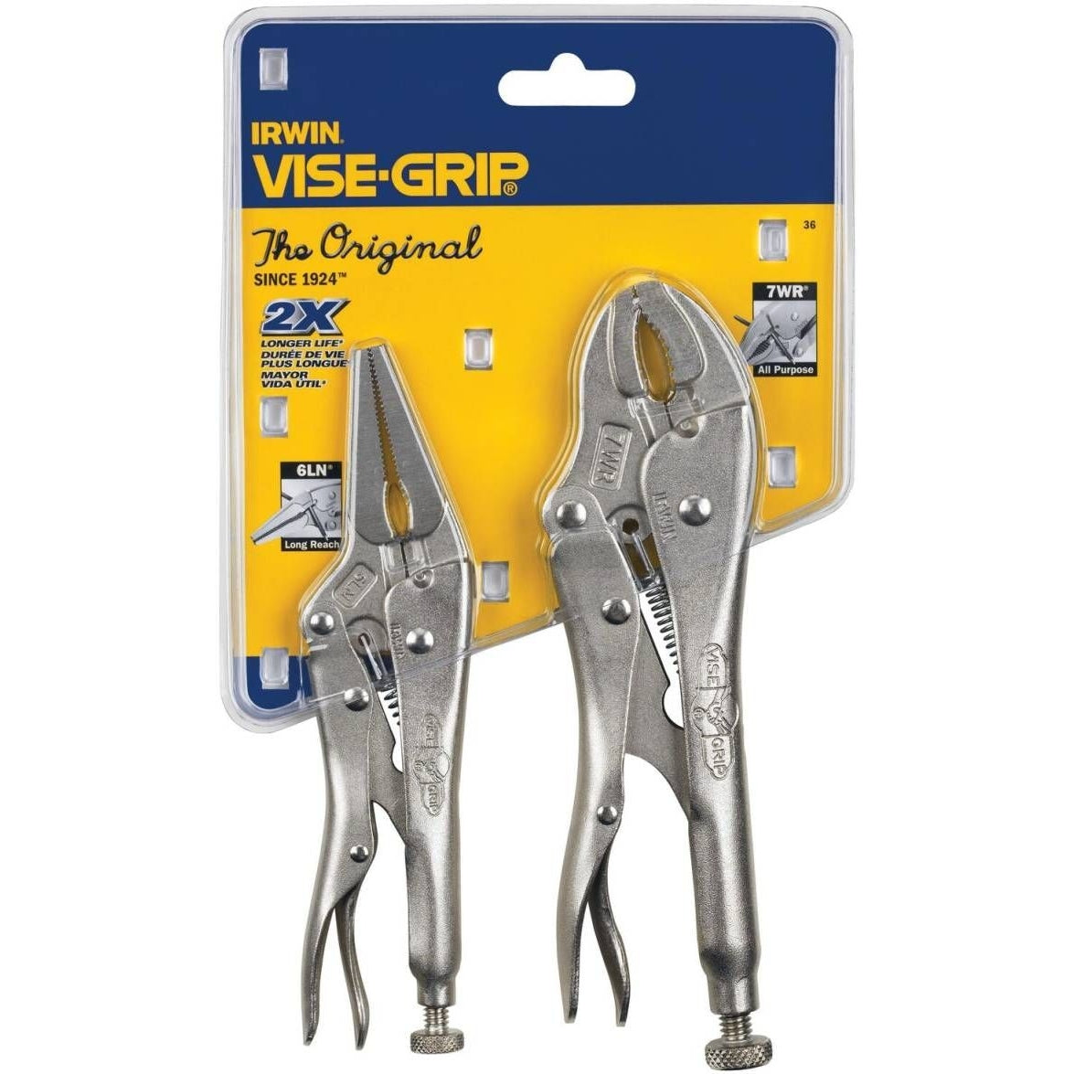 Irwin 36 VISE-GRIP Original Locking Pliers with Wire Cutter Set 2-Piece