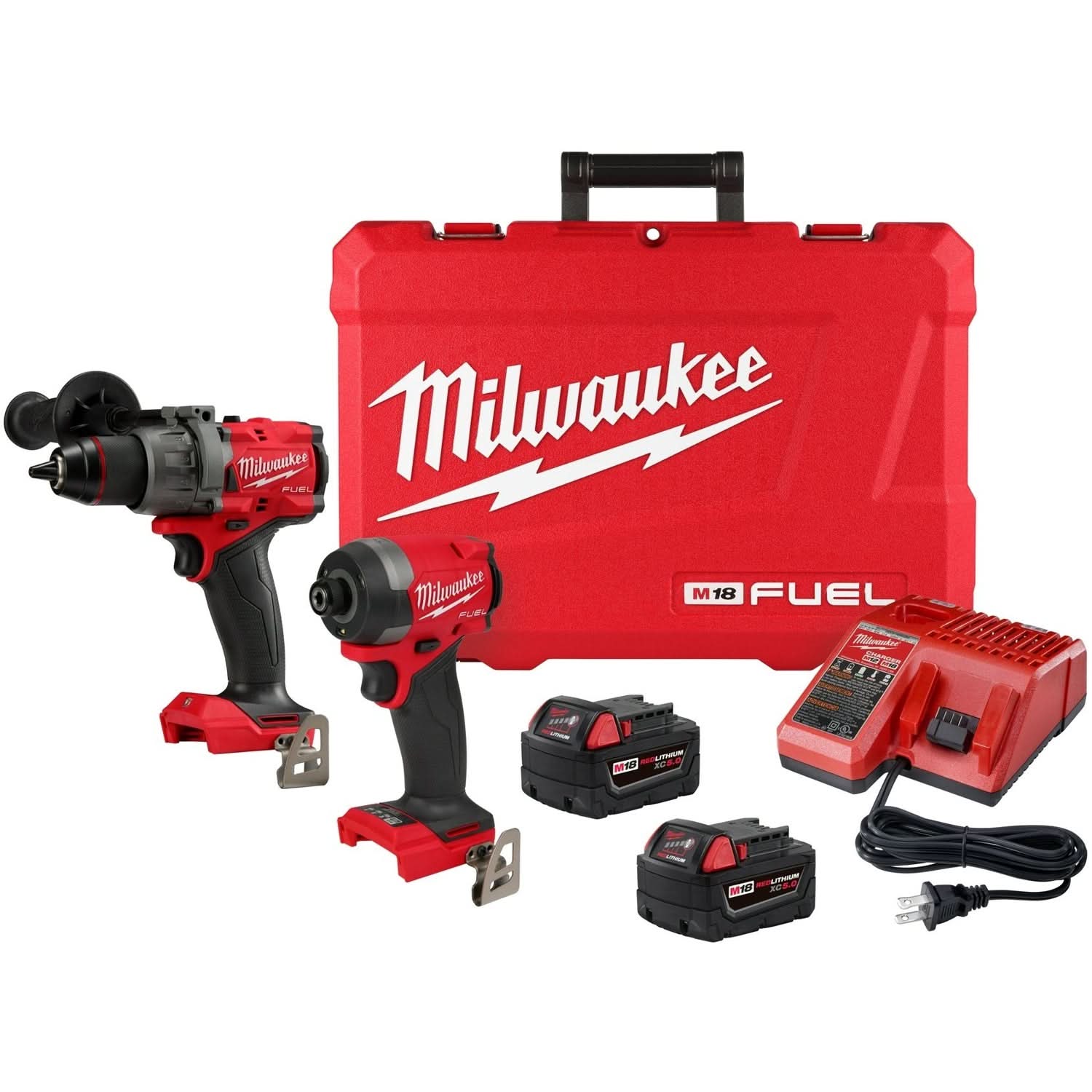 Milwaukee 3697-22 M18 FUEL 1/2-in. Hammer Drill and 1/4-in. Hex
