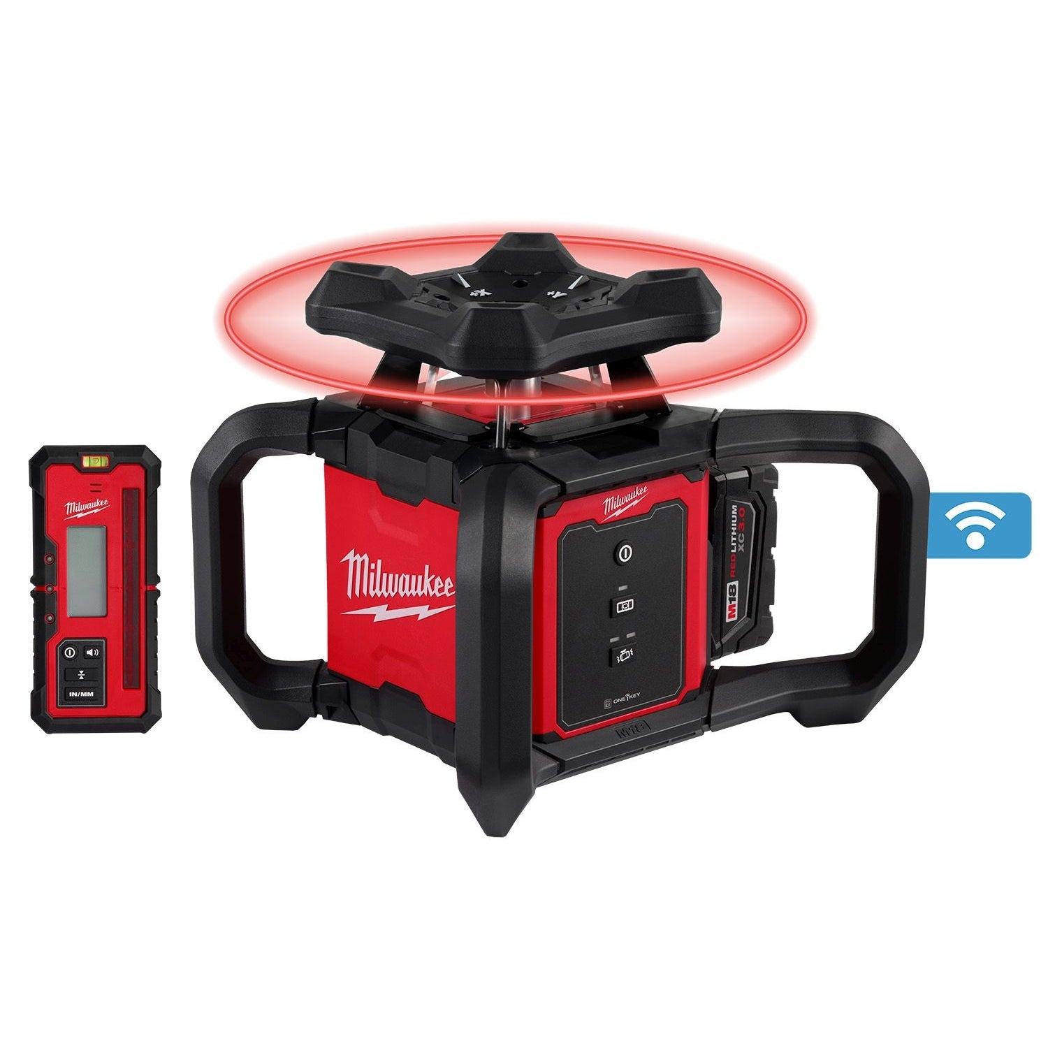 Milwaukee 3701-21T M18 Red Exterior Rotary Laser Level Kit w