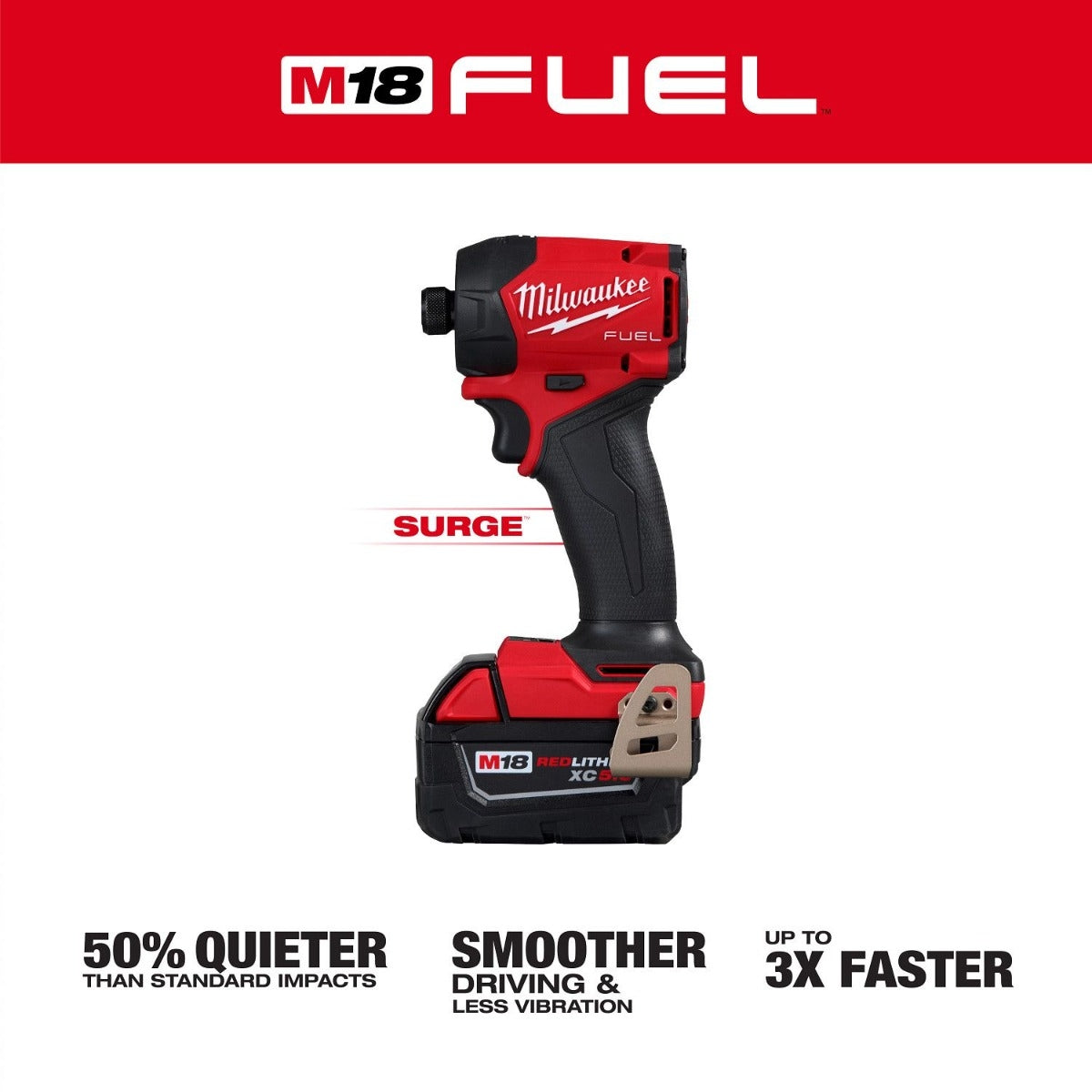 Milwaukee 3799-22 M18 FUEL Hammer Drill + Hydraulic Impact Driver 2-Tool Combo 5.0Ah Kit