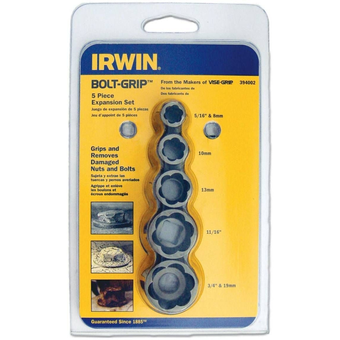 Irwin 394002 BOLT-GRIP Bolt Extractor Expansion 5 Piece Set