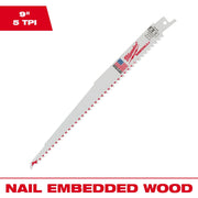 Milwaukee 48-01-2016 9" 5 TPI Sawzall Recip Blades