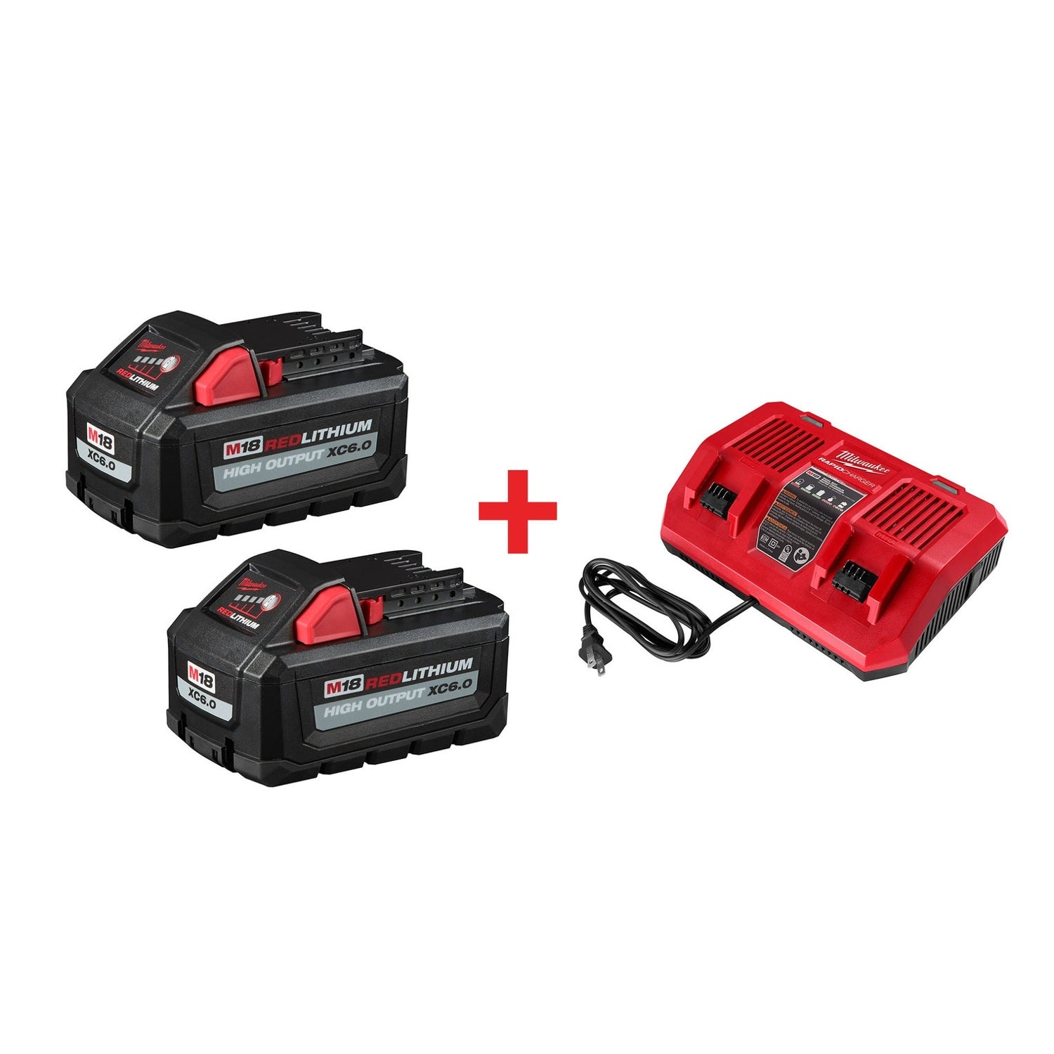Milwaukee M18 Dual Bay Simultaneous Rapid Charger and - Main Image