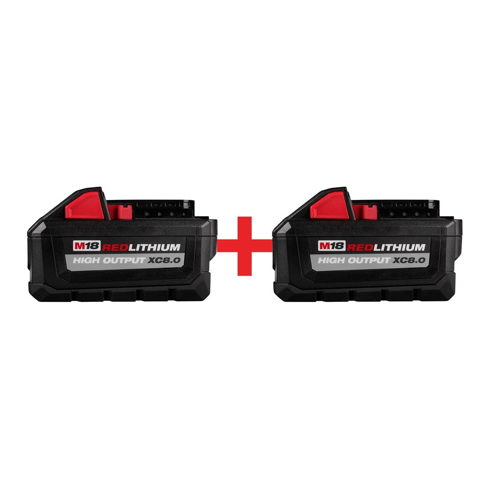 Milwaukee M18 REDLITHIUM HIGH OUTPUT XC 8.0Ah Battery, 2-Pack