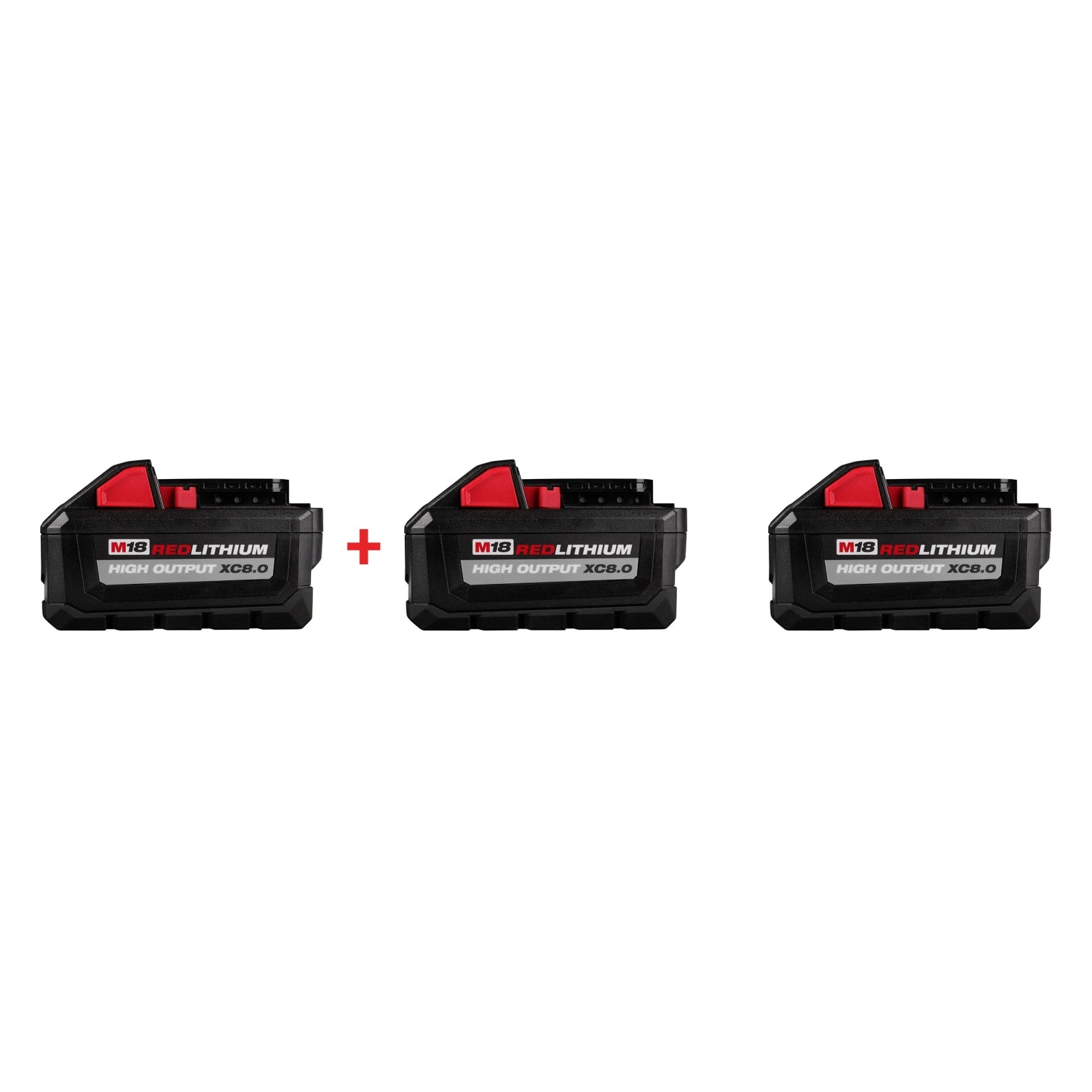 Milwaukee M18 REDLITHIUM HIGH OUTPUT XC 8.0Ah Battery, 3-Pack