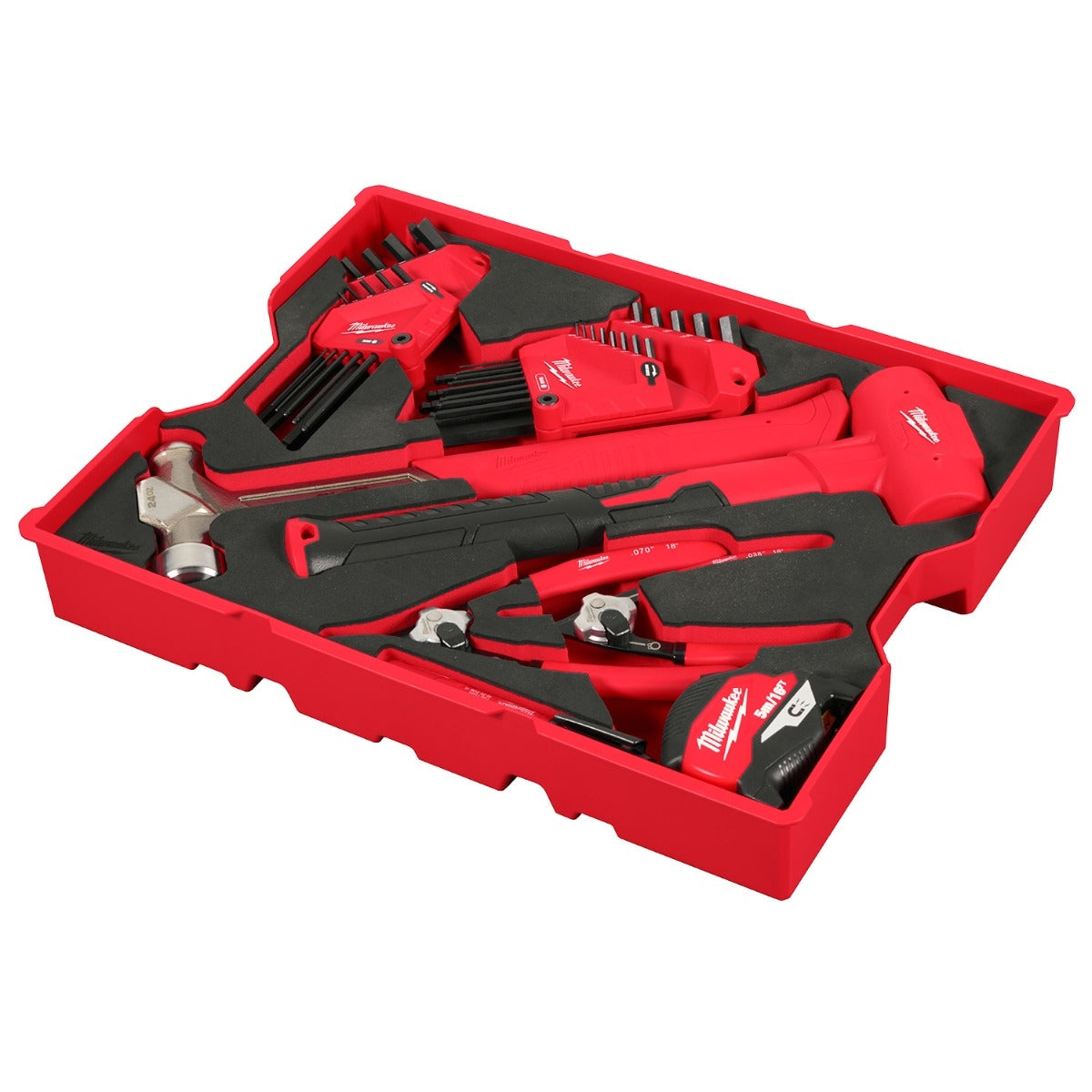Milwaukee 48-22-0161 28-Piece Hex Key & Hammer Set with Tray for