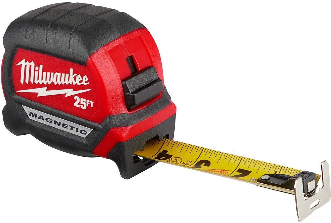 Milwaukee 48-22-0325G 25-Foot Compact Magnetic Tape Measure, 2-Pack