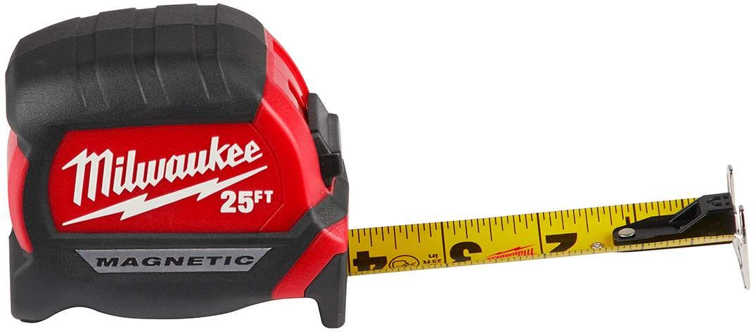 Milwaukee 48-22-0325G 25-Foot Compact Magnetic Tape Measure, 2-Pack