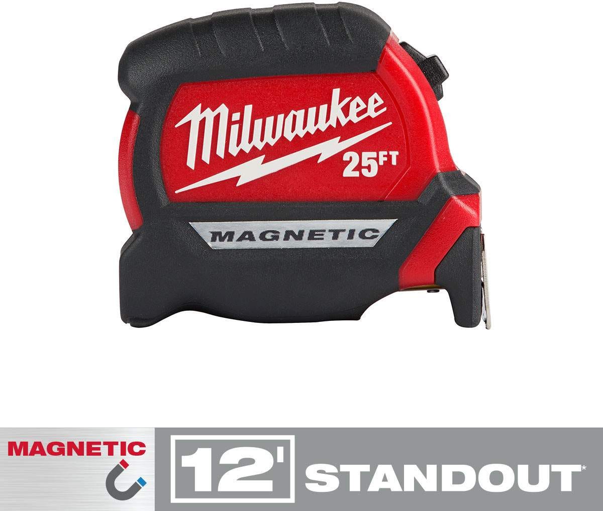 Milwaukee 48-22-0325G 25-Foot Compact Magnetic Tape Measure, 2-Pack