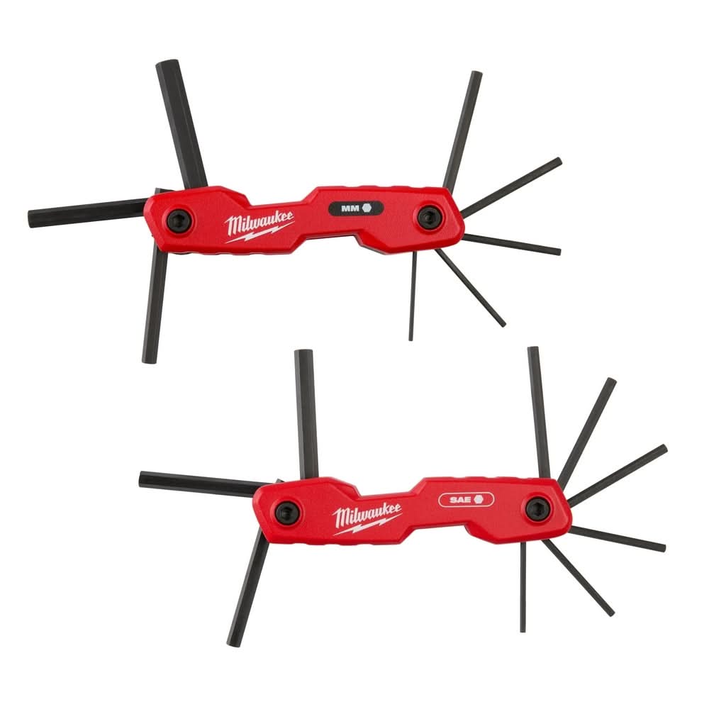 Milwaukee 48-22-2183 17-Key Folding Hex Key Sets - SAE/Metric