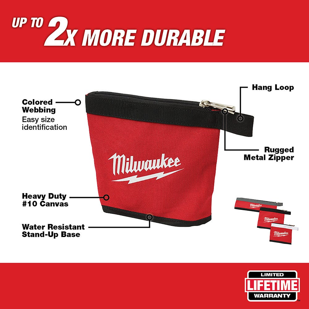 Milwaukee 48-22-8183 3-Piece Multi-Size Zipper Pouches