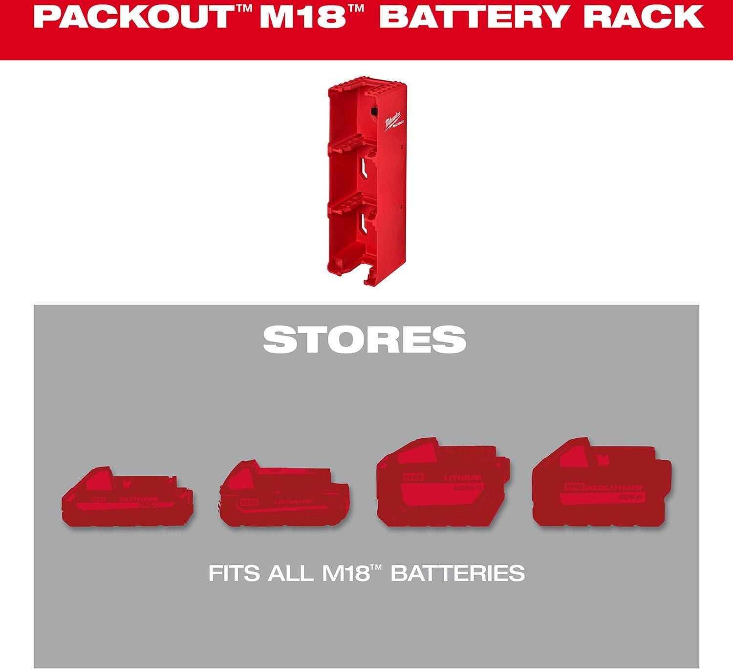 Milwaukee 48-22-8339 PACKOUT M18 Battery Rack