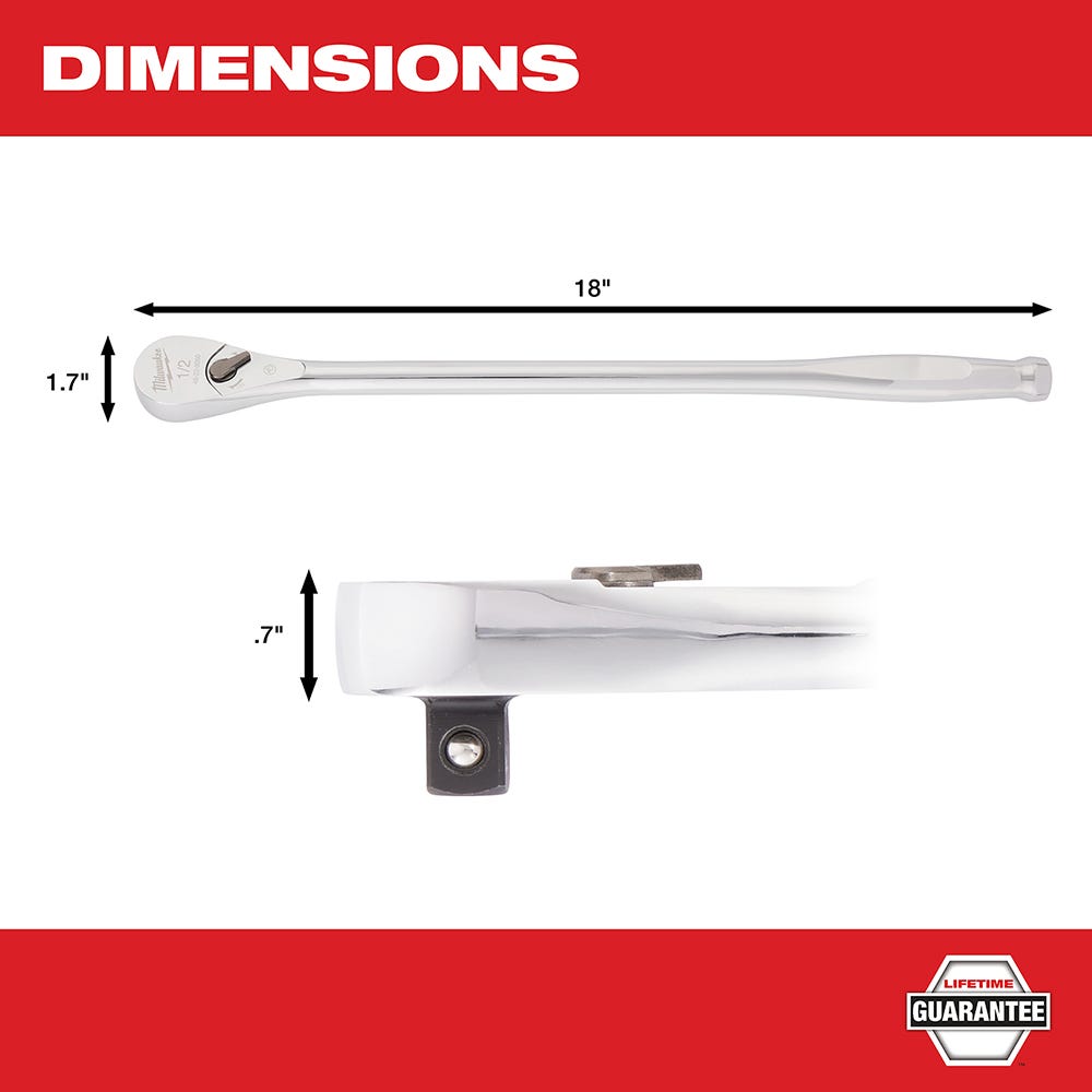 Milwaukee 48-22-9050 1/2-Inch Drive 18-Inch Ratchet