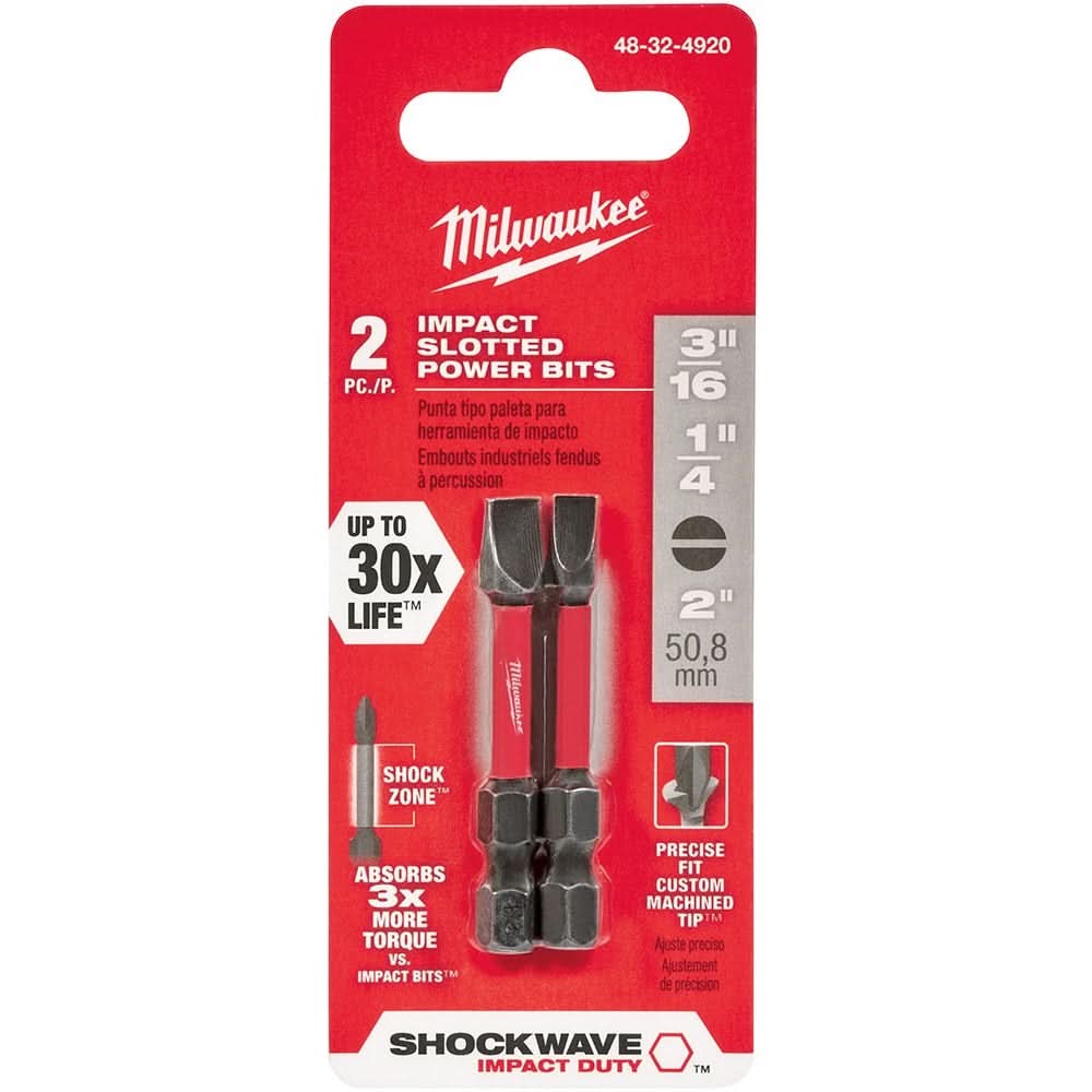 Milwaukee 48-32-4920 Shockwave 2-Inch 2-Piece Slotted Impact Bit