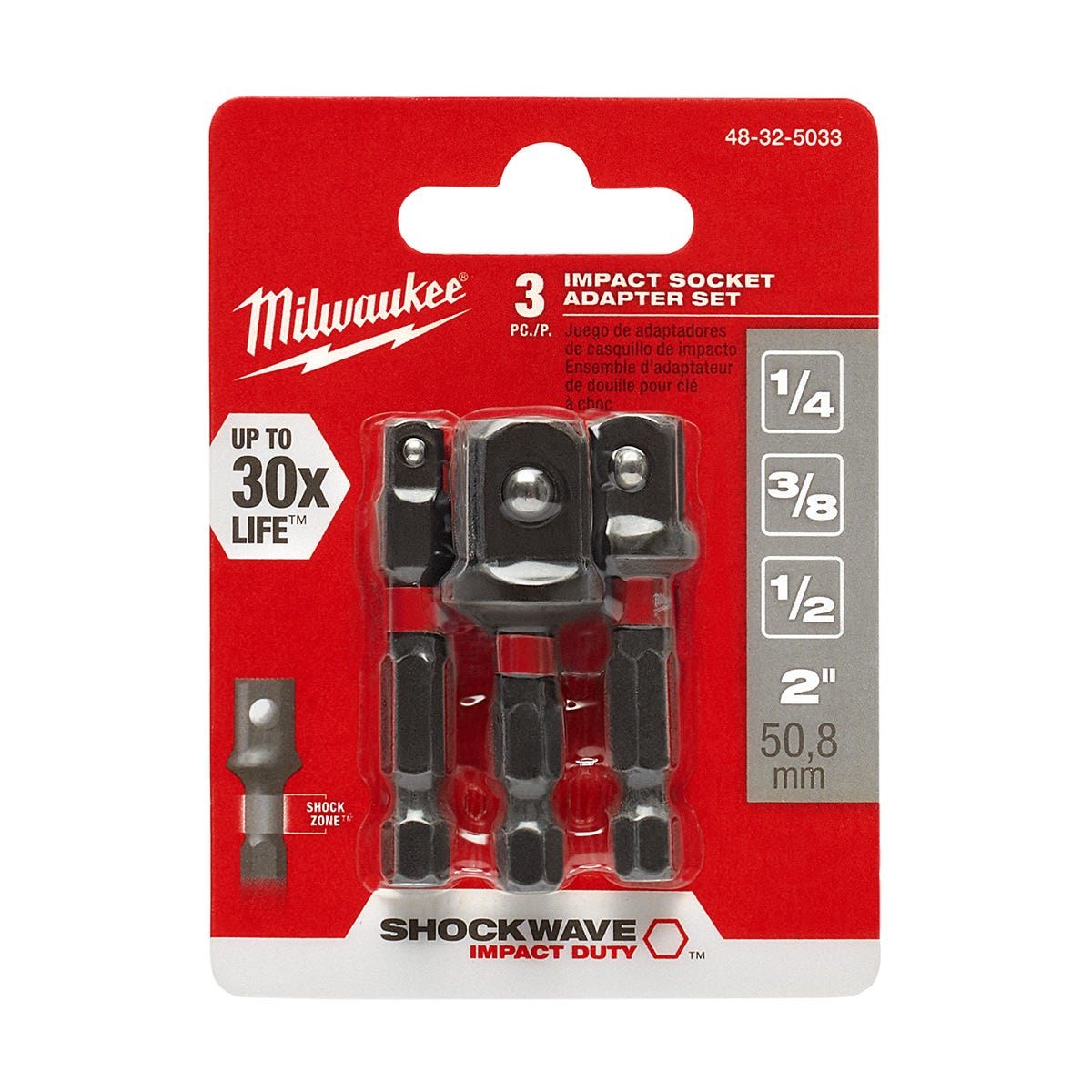 Milwaukee 48-32-5033 SHOCKWAVE HEX Shank Socket Adapter Set – Tool Nut