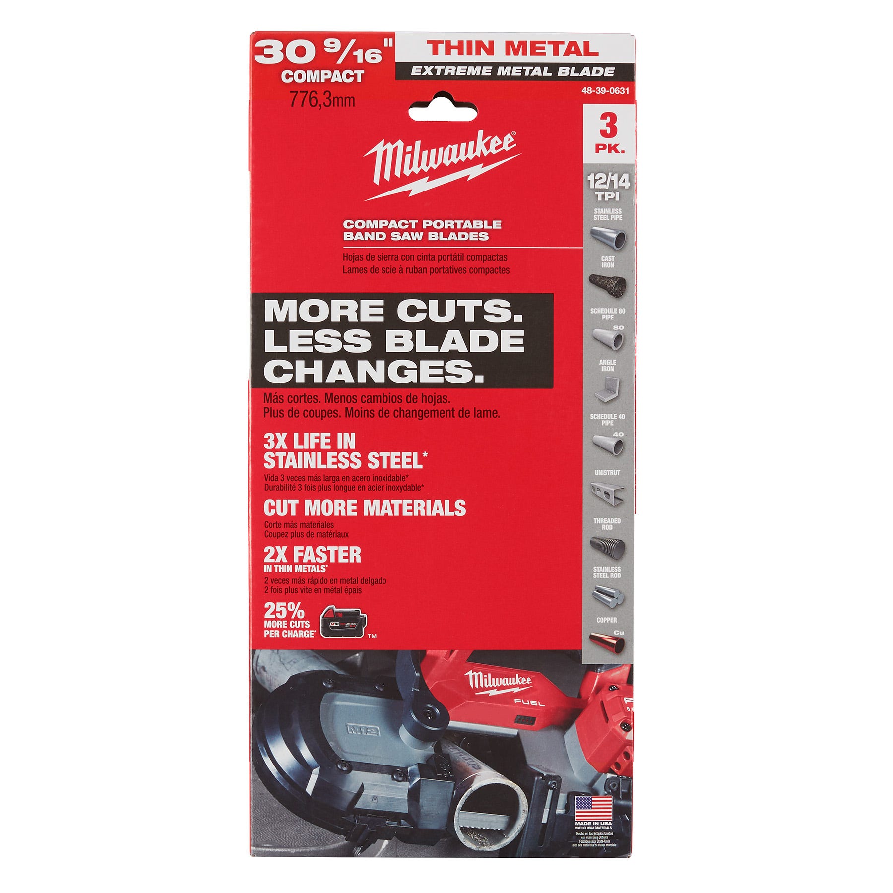 Milwaukee 48-39-0631 12/14 TPI Compact Extreme Thin Metal Cutting Band Saw Blade