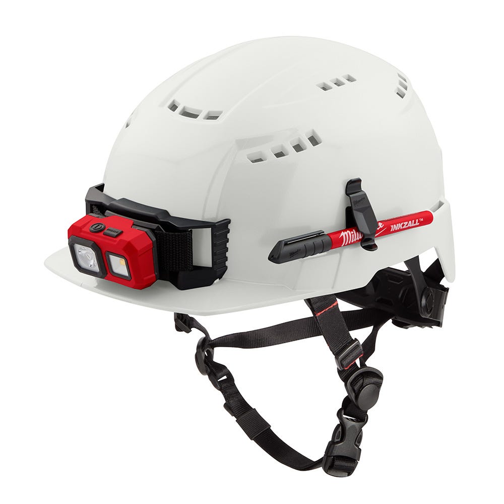 Milwaukee 48-73-1320 White Front Brim Vented Safety Helmet - Type 2, Class C