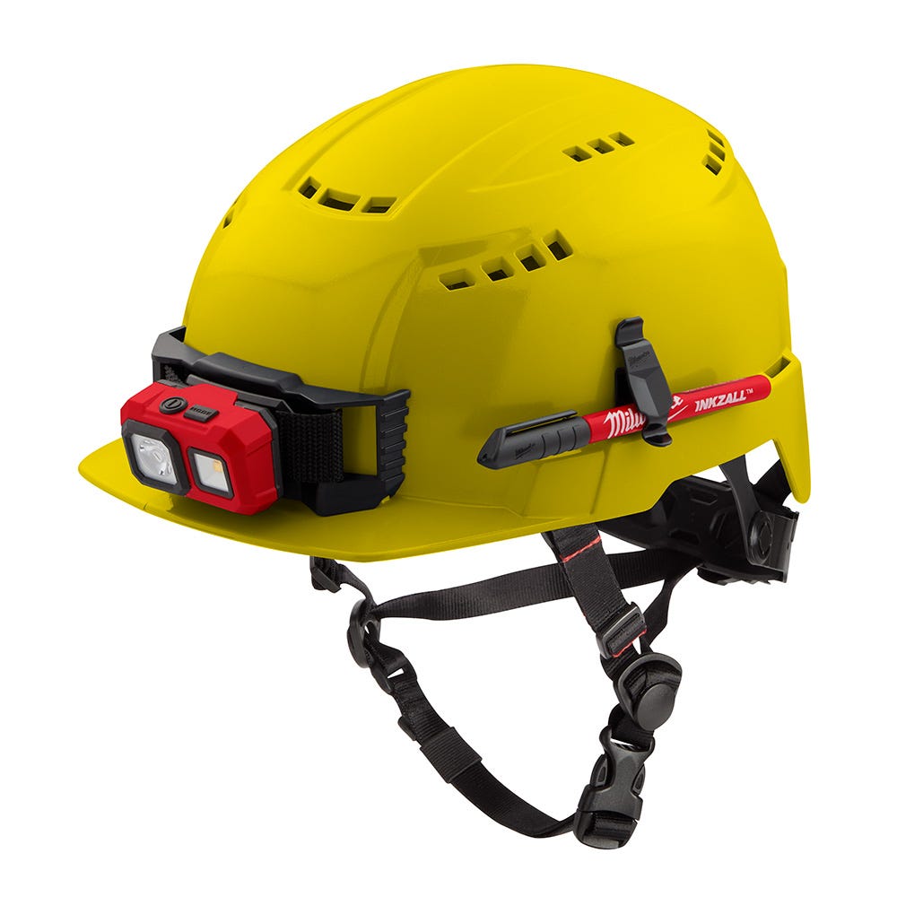 Milwaukee 48-73-1322 Yellow Front Brim Vented Safety Helmet - Type 2, Class C